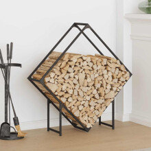 Berkfield Firewood Rack Black 100x25x100 cm Cold-rolled steel