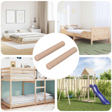 Berkfield Wooden Dowels 2 pcs Natural ò 6 x 40 mm Solid Wood