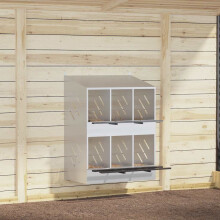 Berkfield Chicken Nesting Box with 6 Compartments Galvanized Silver Metal