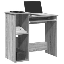 Berkfield Desk with Shelves Grey Sonoma 84x40x78 cm Engineered Wood