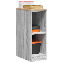 Berkfield Garage Storage Cabinet Grey Sonoma 30x51x85 cm Solid Wood Pine