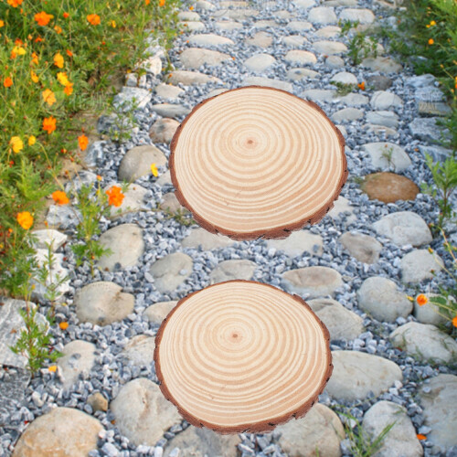 Eease round log paver step stones garden outdoor 2 pcs 1