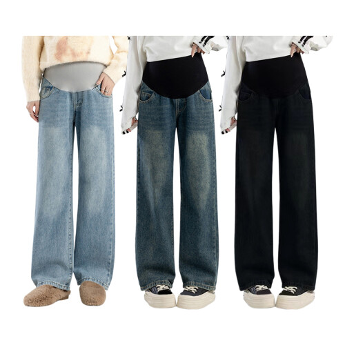 Comfortable Maternity Jeans Featuring Supportive Belly-Black M 2