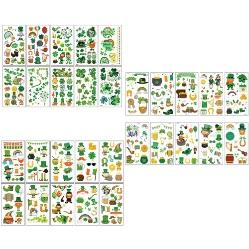 Variety Shamrock Temporary Sticker Patricks Day Themed for-A 1