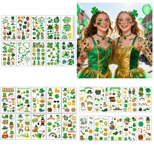 Variety Shamrock Temporary Sticker Patricks Day Themed for-A 2