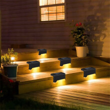 Solar terrasverlichting 4/8/12/16 stuks, waterdichte LED-zonnelamp voor buiten, geschikt voor trappen, schuttingen, terrassen en balustrades, warm wit