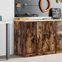 Berkfield Garage Storage Cabinet Smoked Oak 30x51x85 cm Solid Wood Pine