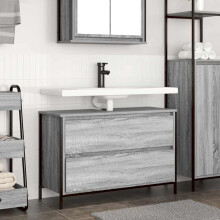 Berkfield Bathroom Basin Cabinet with Drawers Grey Sonoma 90x34.5x60 cm