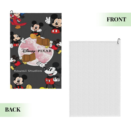 Prosop de golf Mickey Mouse pentru bărbați, microfibră, tip waffle 1