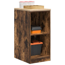 Berkfield Garage Storage Cabinet Smoked Oak 40x51x85 cm Solid Wood Pine