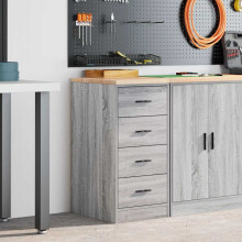 Berkfield Garage Storage Cabinet Grey Sonoma 40x51x85 cm Solid Wood Pine
