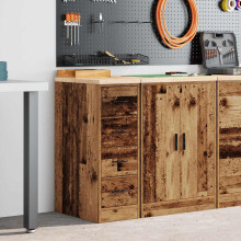 Berkfield Garage Storage Cabinet Old Wood 30x51x85 cm Solid Wood Pine