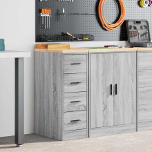 Berkfield Garage Storage Cabinet Grey Sonoma 30x51x85 cm Solid Wood Pine