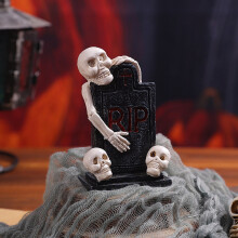 Estatua de lápida con calavera de Halloween de YANHAIGONG, resina, 9,4 cm (3,7 pulgadas)