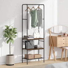 Berkfield Clothes Rack Smoked Oak 60 x 30 x 171 cm Engineered Wood