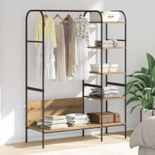 Berkfield Clothes Rack with Shelf Beige 120 x 44 x 160 cm Engineered Wood