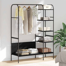 Berkfield Clothes Rack with Shelf Black 120 x 44 x 160 cm Engineered Wood