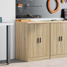 Berkfield Garage Storage Cabinet Sonoma Oak 60x51x85 cm Solid Wood Pine