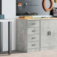 Berkfield Garage Storage Cabinet Concrete Grey 40x51x85 cm Solid Wood Pine