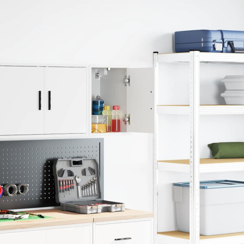 Berkfield Garage Wall Cabinet White Engineered Wood