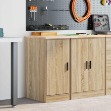 Berkfield Garage Storage Cabinet Sonoma Oak 40x51x85 cm Solid Wood Pine