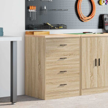 Berkfield Garage Storage Cabinet Sonoma Oak 60x51x85 cm Solid Wood Pine