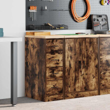 Berkfield Garage Storage Cabinet Smoked Oak 30x51x85 cm Solid Wood Pine
