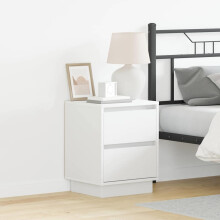 Berkfield Bedside Cabinet 2 pcs White 39 x 34.5 x 50 cm Engineered wood