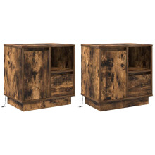Berkfield Bedside Cabinet with Drawer 2 pcs Smoked Oak 50 x 34.5 x 50 cm