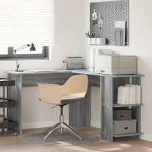 Berkfield Corner Desk Grey Sonoma 140 x 113.5 x 75 cm Engineered Wood