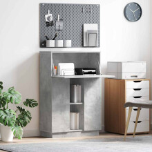 Berkfield Desk Concrete Grey 71.5 x 31.5 x 106.5 cm Engineered Wood