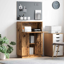 Berkfield Desk with Shelf Old Wood 71.5 x 31.5 x 106.5 cm Engineered Wood