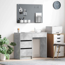 Berkfield Desk Concrete Grey 90 x 37.5 x 75 cm Engineered Wood