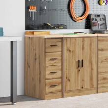 Berkfield Garage Storage Cabinet Artisan Oak 30x51x85 cm Solid Wood Pine
