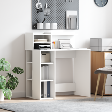 Berkfield Desk with Shelf White 90 x 48 x 101.5 cm Engineered Wood