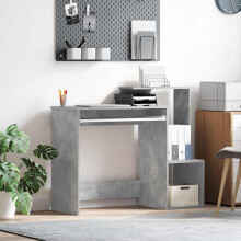 Berkfield Desk Concrete Grey 106 x 41 x 88.5 cm Engineered Wood