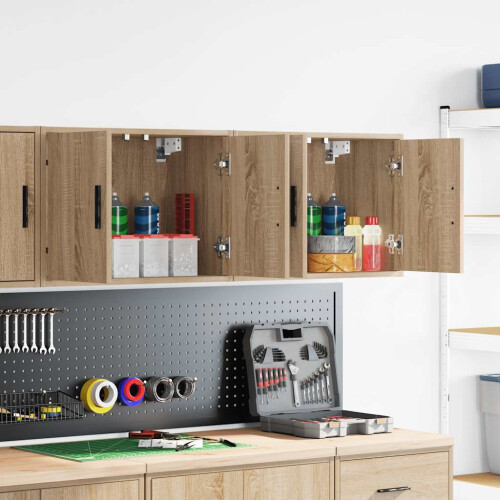 Berkfield Garage Wall Cabinets 2 pcs Sonoma Oak Engineered Wood