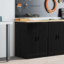 Berkfield Garage Storage Cabinet Black 60x51x85 cm Solid Wood Pine