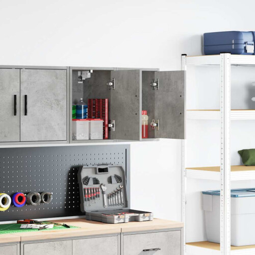 Berkfield Garage Wall Cabinets 2 pcs Concrete Grey Engineered Wood