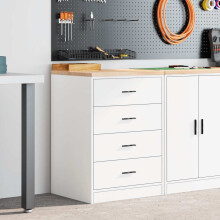 Berkfield Garage Storage Cabinet White 60x51x85 cm Solid Wood Pine