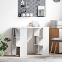 Berkfield Desk with Shelf White 90 x 50 x 75 cm Engineered Wood
