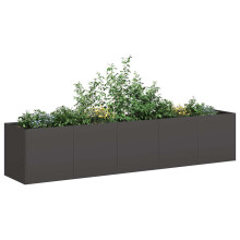 Berkfield Planter Black 200x40x40 cm Cold-rolled Steel