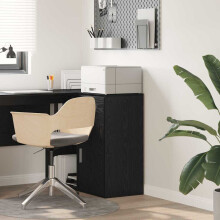 Berkfield Sideboard with Drawer Black Oak 38 x 34 x 75 cm