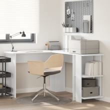 Berkfield Corner Desk White 140 x 113.5 x 75 cm Engineered Wood