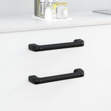 Berkfield Handle Plain 2 pcs Black 380 x 34 x 85 mm Aluminium and PP