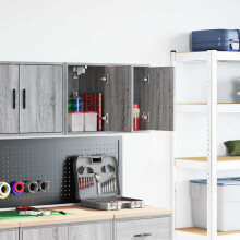 Berkfield Garage Wall Cabinets 2 pcs Grey Sonoma Engineered Wood
