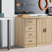 Berkfield Garage Storage Cabinet Sonoma Oak 40x51x85 cm Solid Wood Pine