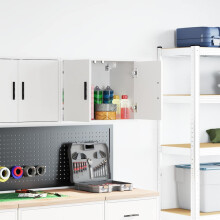 Berkfield Garage Wall Cabinet White Engineered Wood