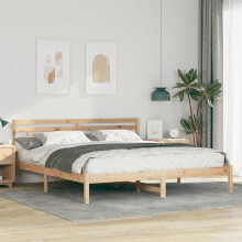 Berkfield Bed Frame Brown 200 x 200 cm Solid Pine Wood