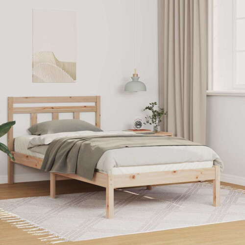 Berkfield Bed Frame Brown 75 x 190 cm Solid Pine Wood